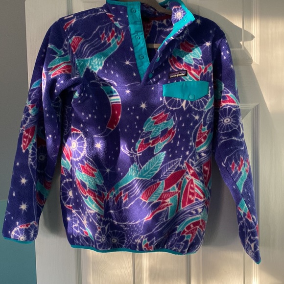 Patagonia Harvest Moon Owl Lightweight Synchilla Snap-T Fleece Pullover -fits xs - Picture 2 of 3